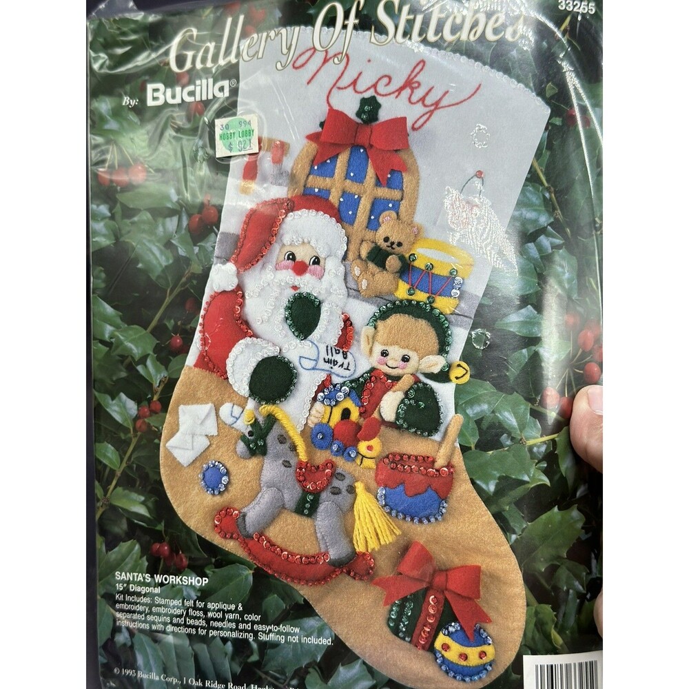 Bucilla Gallery of Stitches Santas Workshop 15" Stocking Kit 33255